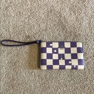 Coach Purple and White Clutch Wristlet